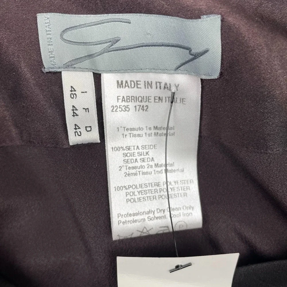 GENNY Maxi Skirt Womens Size 12 Vintage Silk‎ Chocolate By Versace Made in Italy - Picture 6 of 8